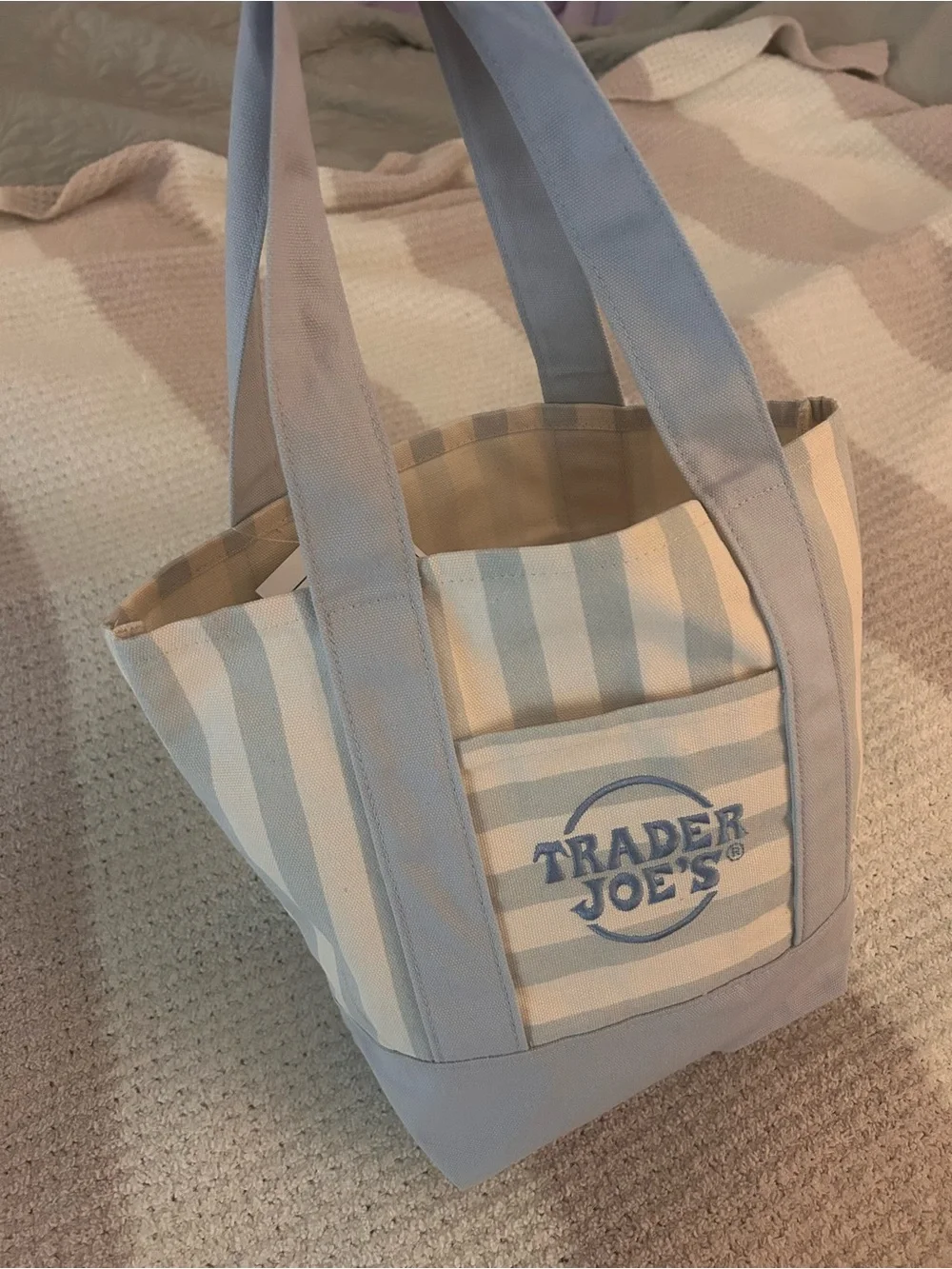 Viral Trader Joe’s Striped Mini Canvas Tote Bags- set of 4